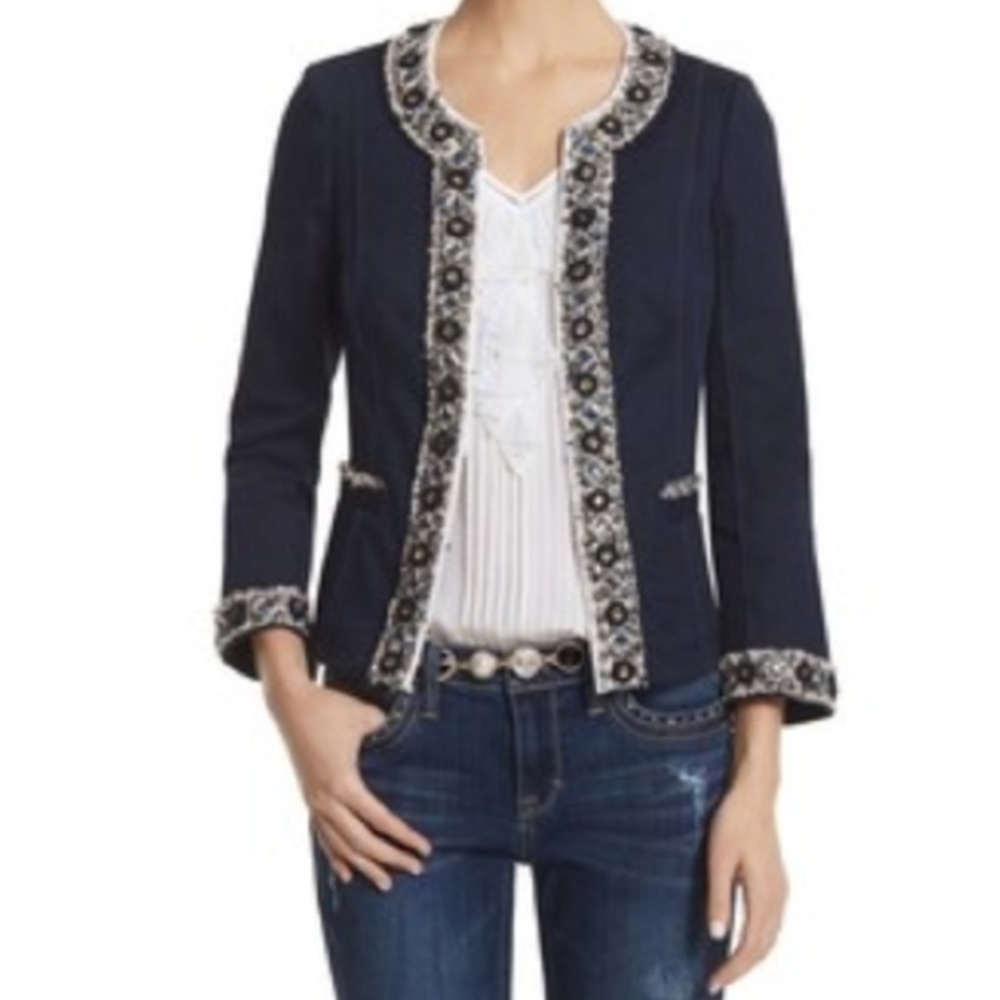 WHITE HOUSE BLACK MARKET Beaded Trophy Jacket